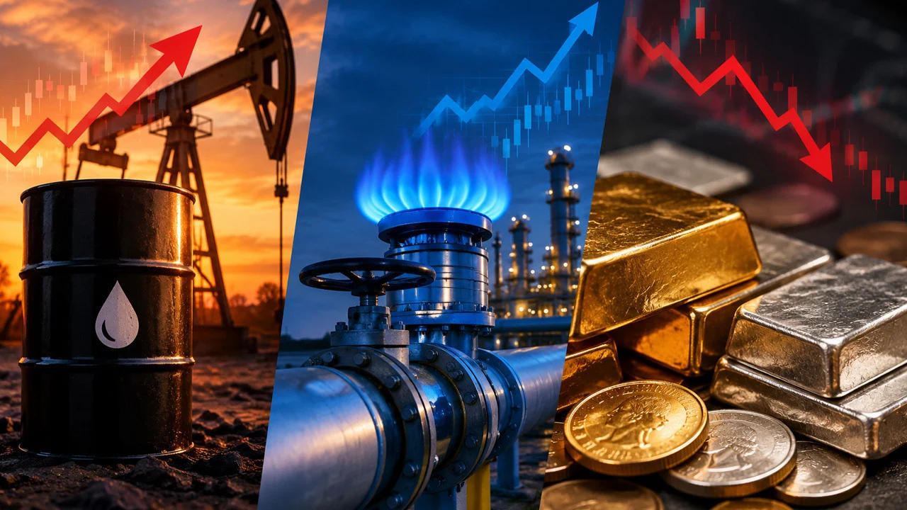 Emtia piyasalarında petrol ve doğal gaz yükseldi, altın ve gümüş geriledi