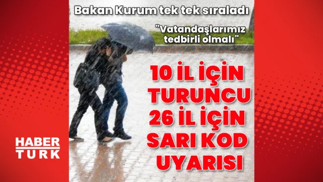 Bakan Kurum, 10 ilde turuncu, 26 ilde sarı alarm verildiğini açıkladı