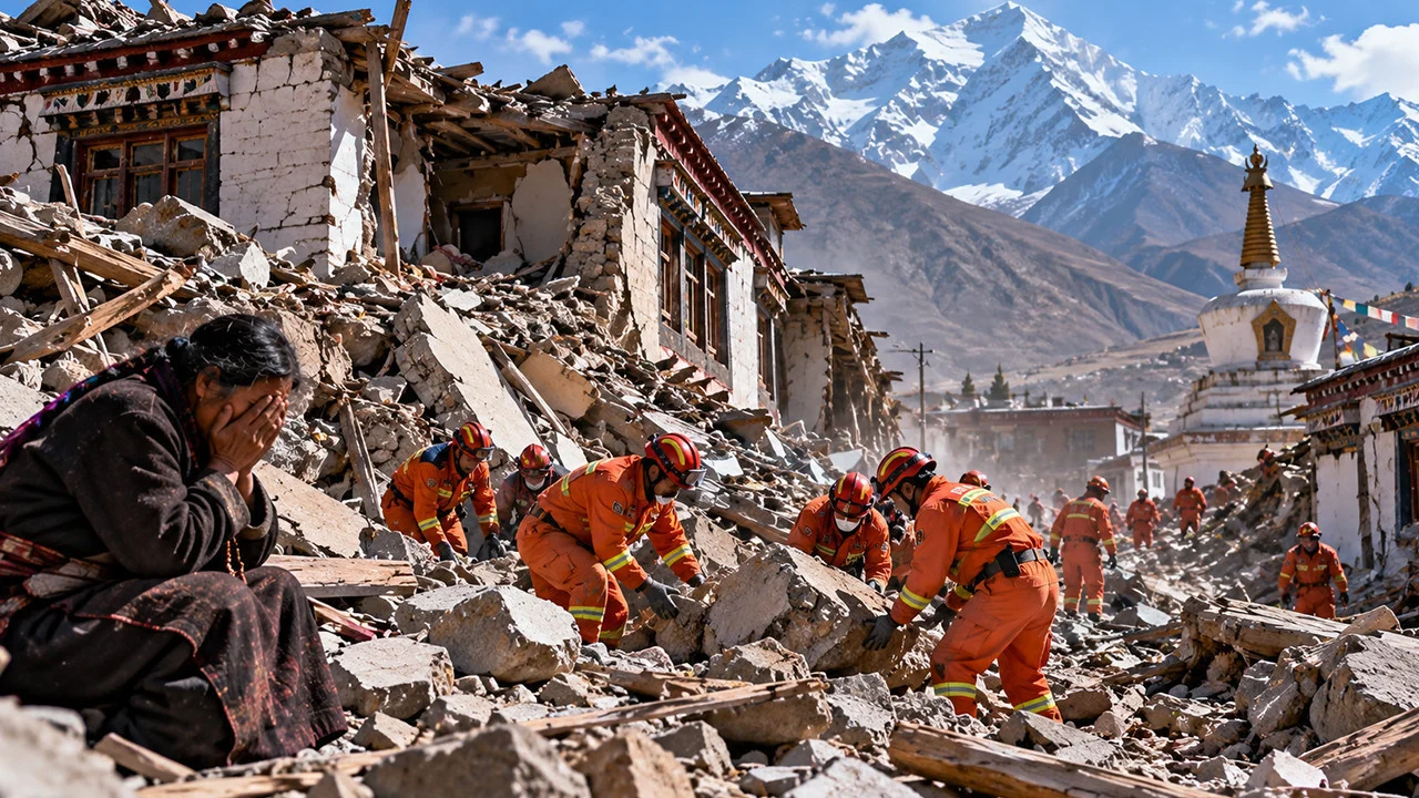 7 büyüklüğündeki deprem Tibet’i vurdu: 16 ölü 32 yaralı